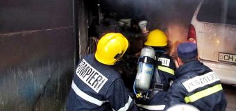 Incendiu într-o parcare din localitatea Băcioi (video)