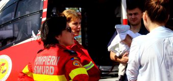Un copil de 6 luni din R. Moldova, transportat printr-o intervenție aero-medicală SMURD la București