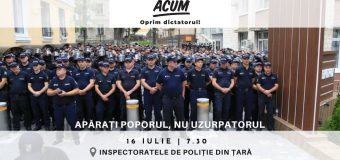 Mișcarea de Rezistența Națională „ACUM” – la „Fulger”: „Domnilor polițiști, fiți cu poporul!”