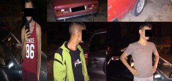 Trei tineri – reținuți în momentul în care sustrăgeau combustibil dintr-un automobil