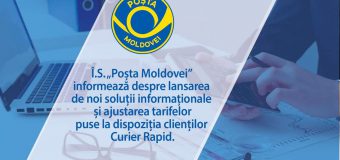 Î.S. ”Poșta Moldovei” informează despre ajustarea tarifelor puse la dispoziția clienților Curier Rapid