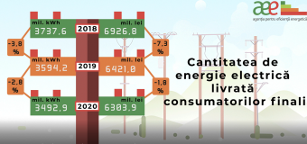 AEE prezintă dinamica livrărilor de energie electrică consumatorilor finali în perioada 2018-2020, în Republica Moldova