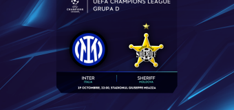 Sheriff va juca, în această seară, cel de-al treilea meci din grupa D cu celebrul club Internazionale Milano