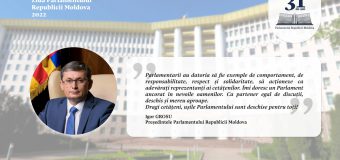 Parlamentul Republicii Moldova împlinește, astăzi, 31 de ani