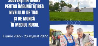 Din 1 iunie se lansează apelul de depunere a dosarelor de solicitare a subvențiilor în avans pentru îmbunătățirea nivelului de trai și muncă în mediul rural