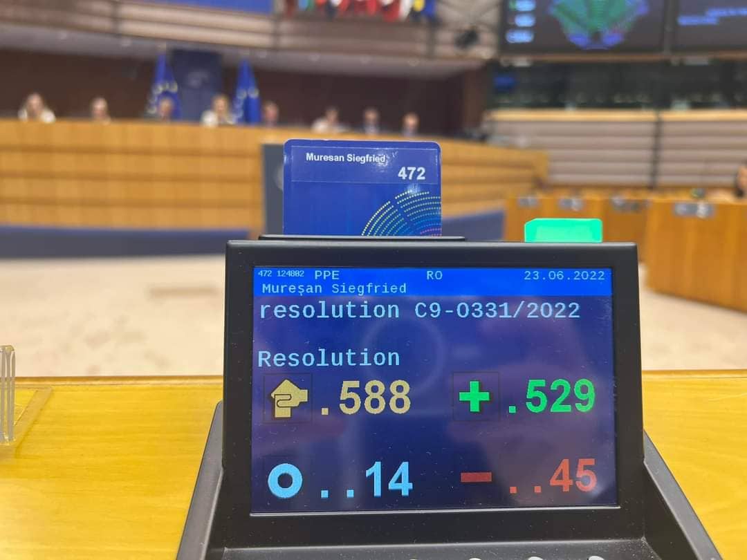 529 voturi pentru Republica Moldova și Ucraina acum în Parlamentul European