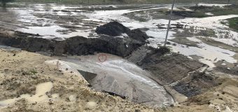 O conductă de gaz a fost avariată în timpul reparației drumului „Ciumai-Giurgiulești”