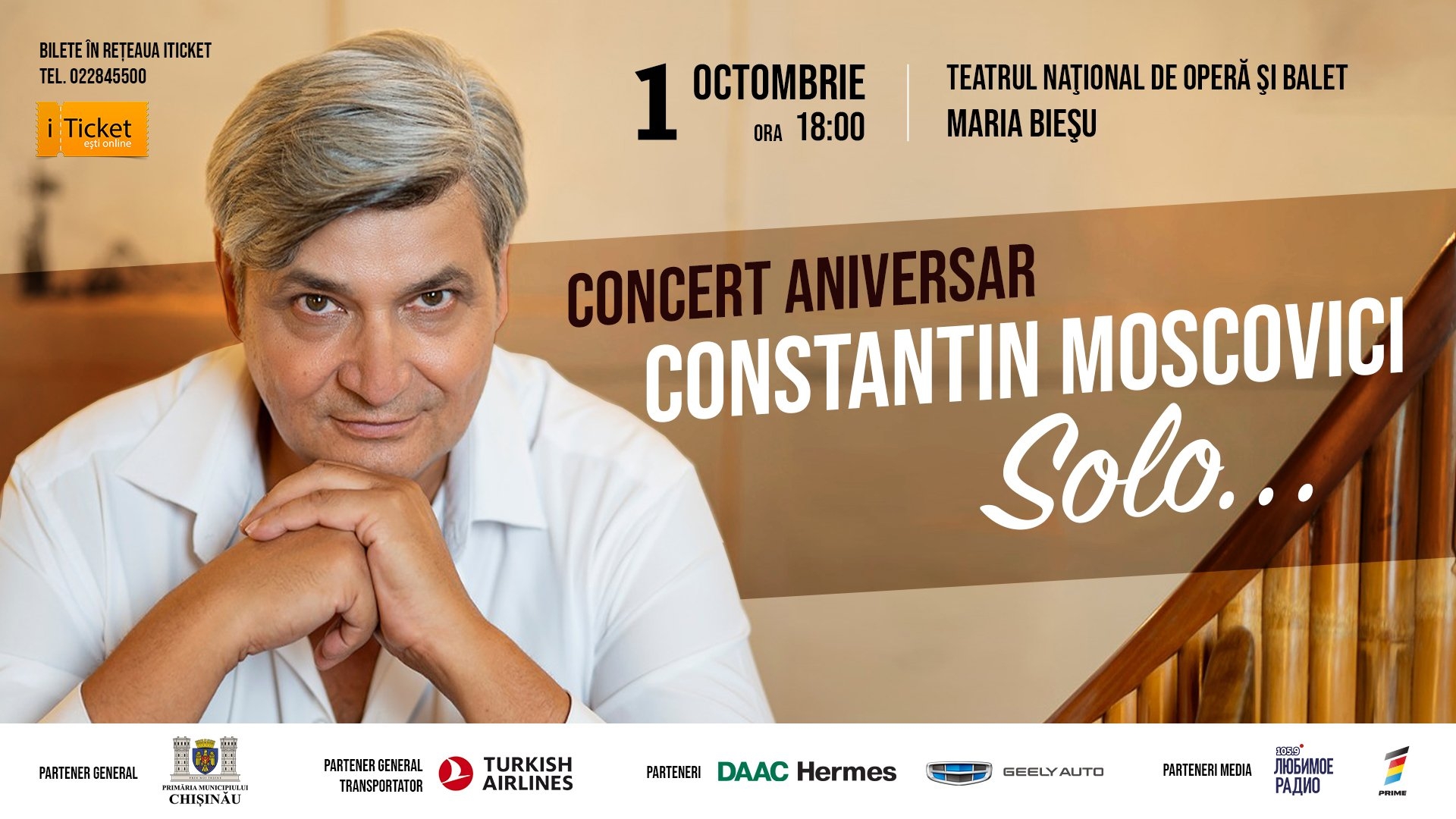 Concert aniversar! Naistul Constantin Moscovici  invită la un spectacol de zile mari pe 1 octombrie!