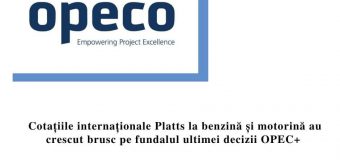 ANRE: Se atestă o creștere bruscă a cotațiilor Platts pentru benzină și motorină