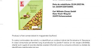 Un lot de fistic prăjit fără sare – retras din comerț