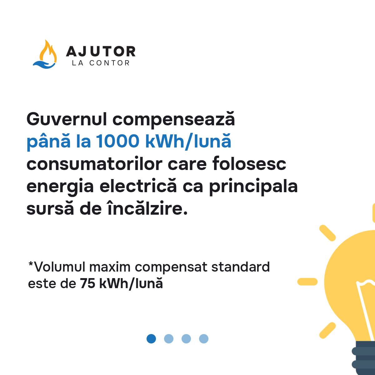 Guvernul va compensa până la 1000 kWh lunar pentru consumatorii care folosesc energia electrică ca principala sursă de energie