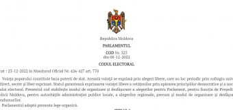 Codul electoral a fost publicat în Monitorul Oficial