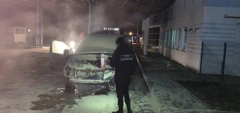(FOTO) Incendiu la punctul de trecere a frontierei Criva