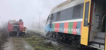 Motorul trenului Chișinău-Iași, care staționa în localitatea Sipoteni, Călărași, a luat foc