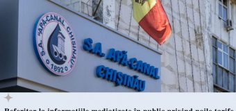 Comentariile ANRE privind declarațiile ce țin de tariful la apă pentru locuitorii Capitalei