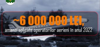 Circa 6 milioane lei, amenzi contravenționale aplicate operatorilor aerieni în anul 2022