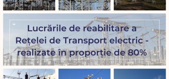Lucrările de reabilitare a Rețelei de Transport electric – realizate în proporție de 80%
