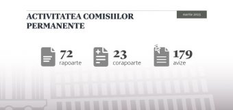 La ședințele comisiilor parlamentare permanente au fost examinate 274 de proiecte de acte normative, în martie