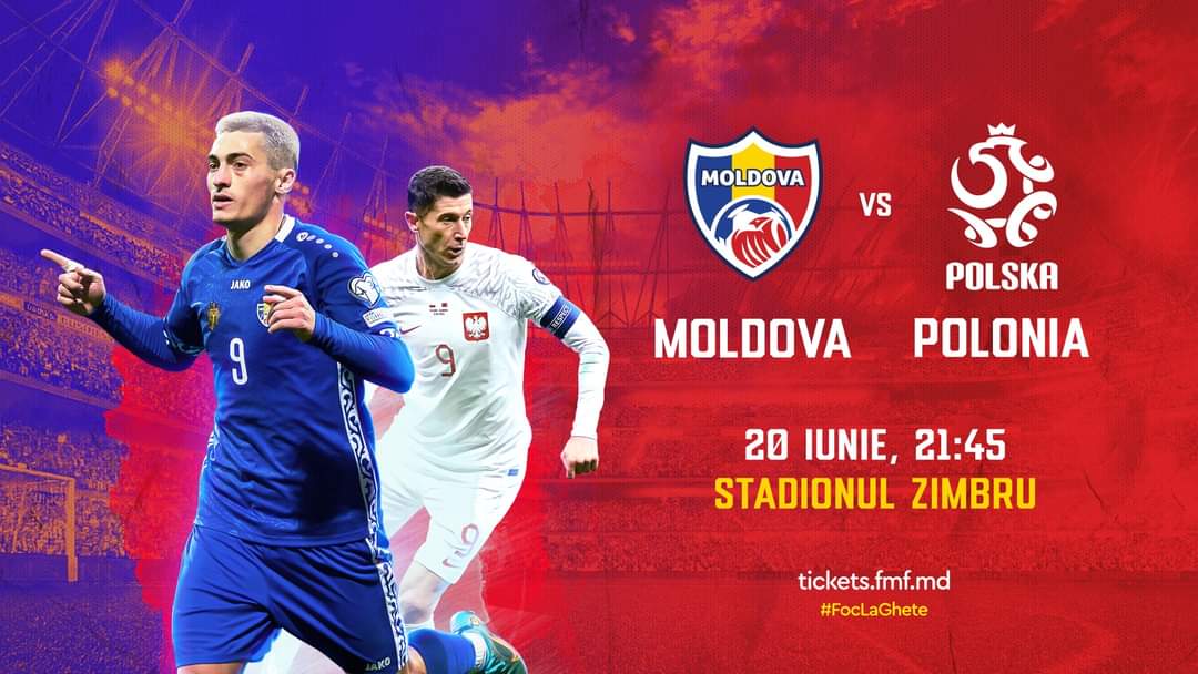 Națională Moldovei la fotbal va juca cu Polonia la 20 iunie
