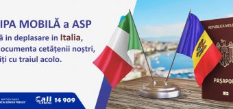 Reprezentanții ASP vor merge în Italia pentru a oferi servicii de eliberare a actelor de identitate moldovenilor