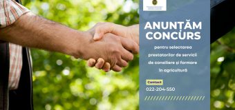 MAIA lansează concurs pentru selectarea prestatorilor de servicii de consiliere și formare în agricultură