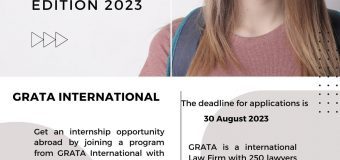 Bursă de 500 euro și internship pentru studenți în cadrul prestigioasei companii de consultanță juridică GRATA International!