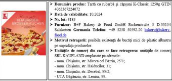 Un produs alimentar este rechemat din comerț