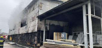 Intervenţia pompierilor IGSU conform nivelului sporit de intervenţie pe strada Columna din municipiul Chişinău