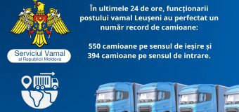 Număr record de camioane pe ambele sensuri la postul vamal Leușeni