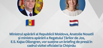 Ministra apărării a Regatului Țărilor de Jos vine la Chișinău