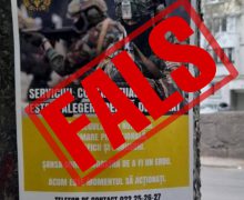 Un nou fals: Postere lipite pe clădiri și piloni cu referire la angajarea în serviciul militar pe contract