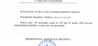 Maia Sandu a promulgat Legea cu privire la votul prin corespondență