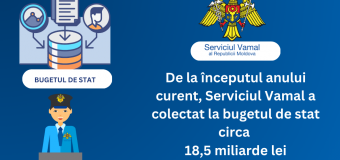 Circa 18,5 miliarde de lei au fost colectați la bugetul de stat de către Vamă, de la începutul anului