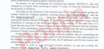 Poliția Națională investighează mai multe cazuri legate de un cont de Telegram care publică imagini indecente cu femei din Republica Moldova