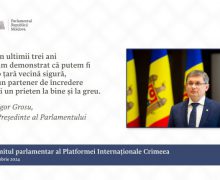 Igor Grosu, la Summitul parlamentar al Platformei Internaționale Crimeea: „Am demonstrat că putem fi o țară vecină sigură, un partener de încredere și un prieten la bine și la greu”