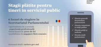 Stagii plătite pentru tineri în Secretariatul Parlamentului. A început etapa de depunere a dosarelor