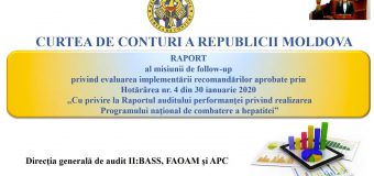 Curtea de Conturi recomandă urgentarea aprobării Programului național de combatere a hepatitelor virale pentru anii viitori