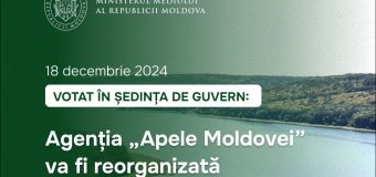 Agenția „Apele Moldovei” va fi reorganizată