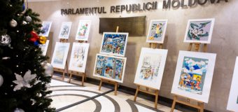 Expoziție dedicată sărbătorilor de iarnă a elevilor de la Școala de Arte Plastice „Nicolae Moisei” din Telenești la Parlament