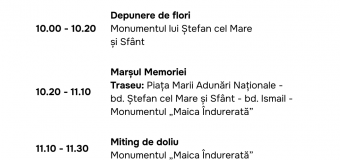 Programul evenimentelor consacrate Zilei Memoriei și Recunoștinței
