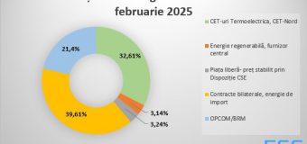 Energia electrică procurată în februarie de Energocom