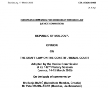 Comisia de la Veneția a constatat că proiectul de lege privind Curtea Constituțională se aliniază standardelor internaționale