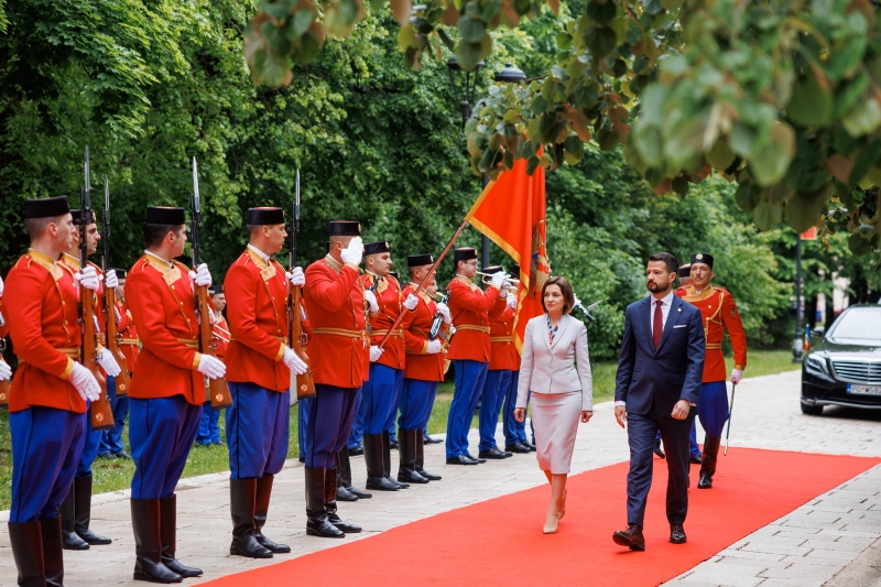 Maia Sandu se află în vizită oficială în Muntenegru pentru discuții privind aderarea la Uniunea Europeană