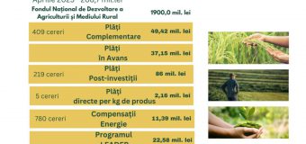AIPA a autorizat spre plată cereri de acordare a sprijinului financiar de peste 208 mln. lei în luna aprilie