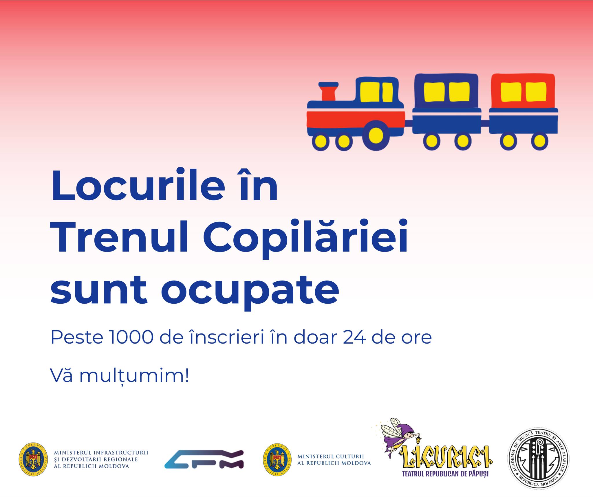 „Trenul Copilăriei” – peste 1 000 de solicitări de participare. „Toate locurile au fost ocupate”