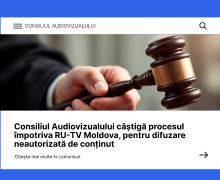 CA câștigă un proces de judecată față de postul „RU-TV Moldova”