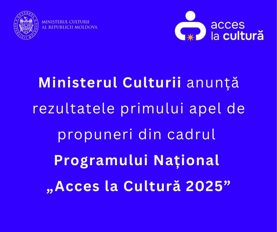 Programul „Acces la Cultură 2025” – 159 proiecte culturale preselectate