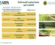 Peste 182 milioane de lei, autorizați pentru plata subvențiilor în luna mai