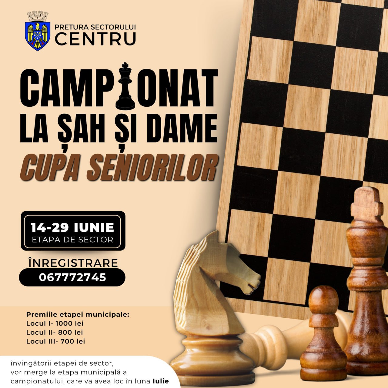 Primăria Chișinău lansează ediția a III-a a Turneului de șah și dame „Cupa Seniorilor”