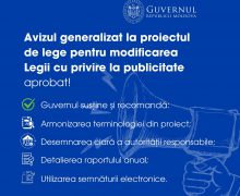 Guvernul a aprobat avizul asupra proiectului de modificare a Legii cu privire la publicitate